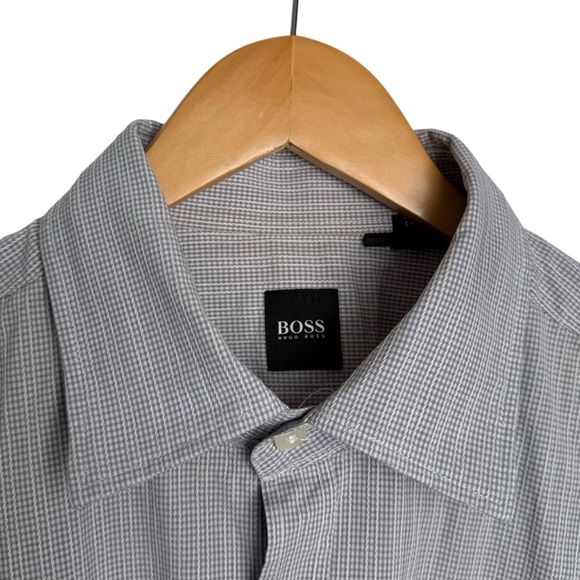 Hugo Boss Long Sleeve Dress Shirt Men’s XL Grey Formal Special Occasion Wedding - Picture 3 of 9